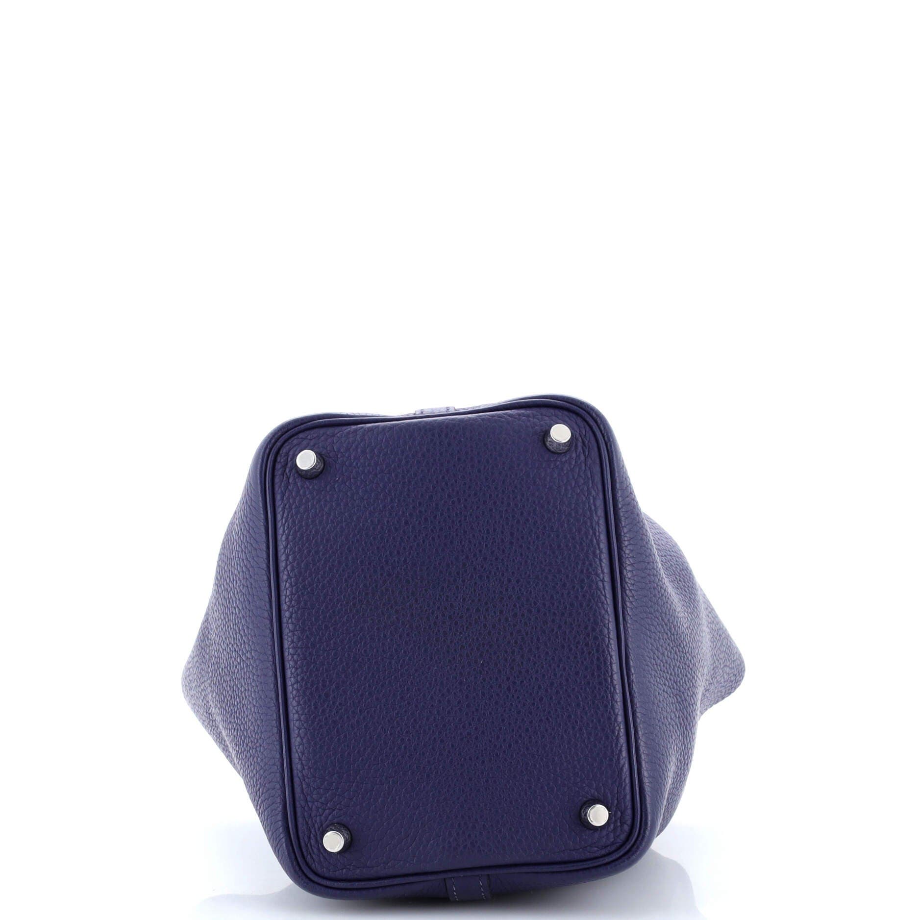 Pre-Owned Hermes Eclat Picotin Lock Bag Clemence with Swift PM, Alternate, color, Bleu Encre