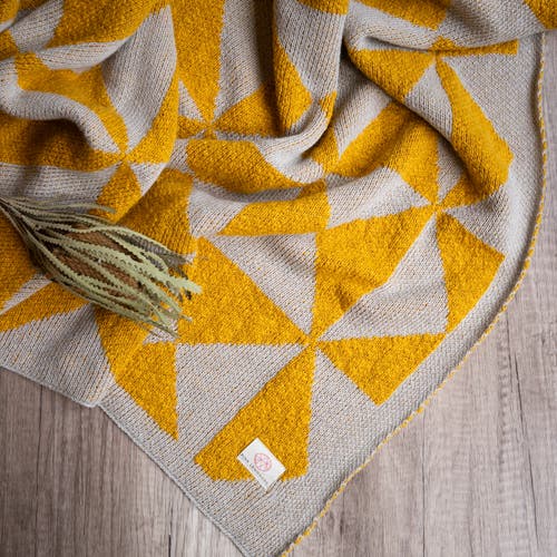 Pink Lemonade Trikona Organic Cotton Throw Blanket In Multi