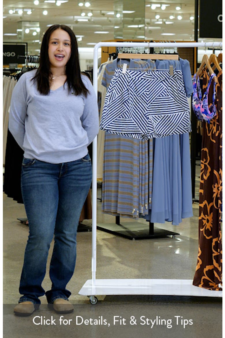 Catalina Stripe Cotton Cover-Up Shorts video