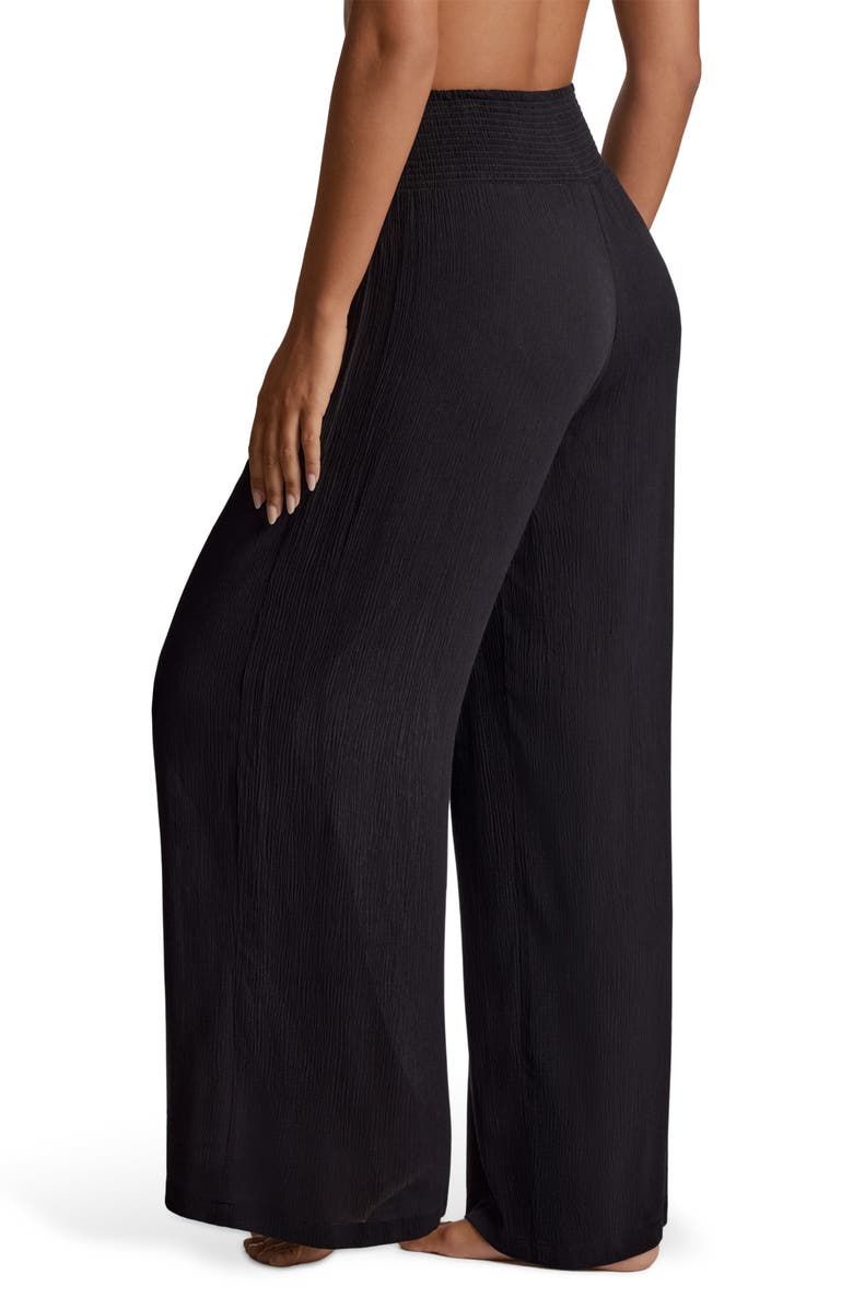 Lauren Ralph Lauren Smocked Waist Cover-Up Pants, Alternate, color, Black