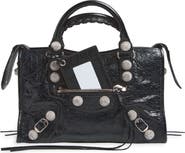 Balenciaga Small Le City Giant Stud Leather Top Handle Bag