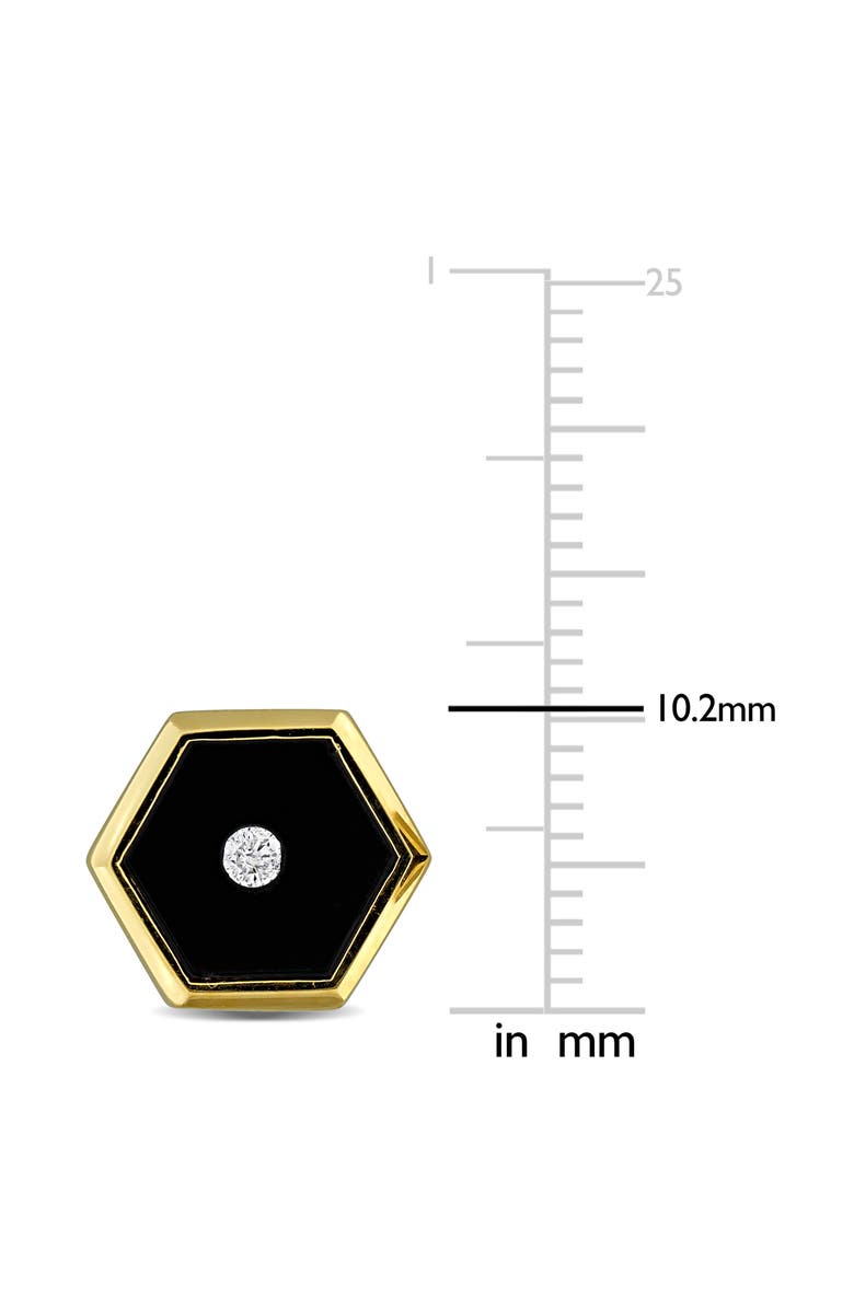 DELMAR Onyx & Diamond Stud Earrings, Alternate, color, Black