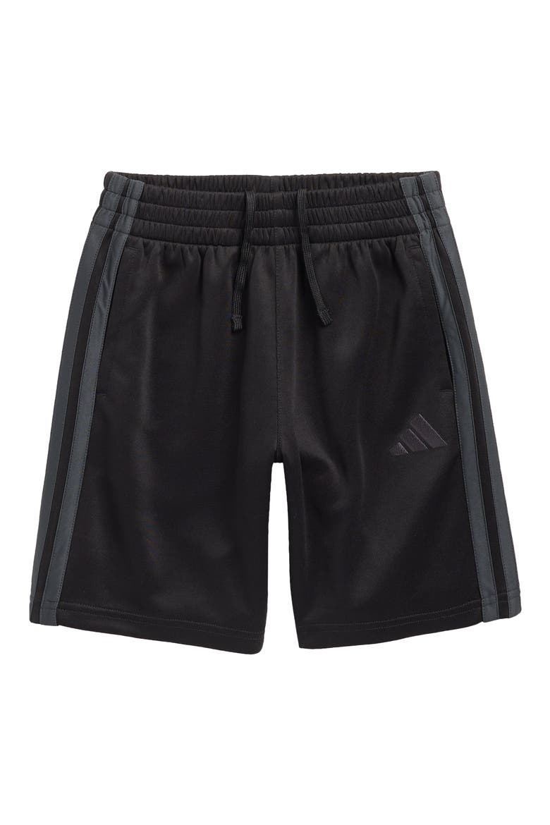 Kids' 3-Stripe Double Knit Shorts, Main, color, BLACK