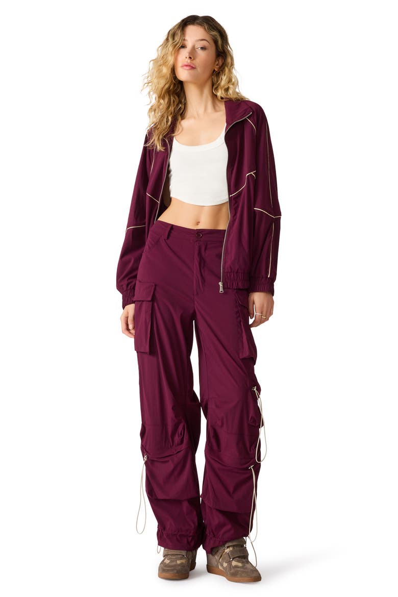 Jacey Wide Leg Cargo Pants, Alternate, color, DEEP FIG