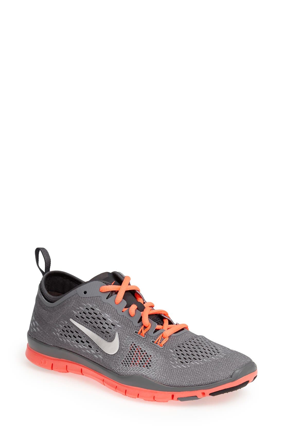 'Free 5.0 TR Fit 4' Training Shoe, Main, color, COOL GREY/ BRIGHT MANGO
