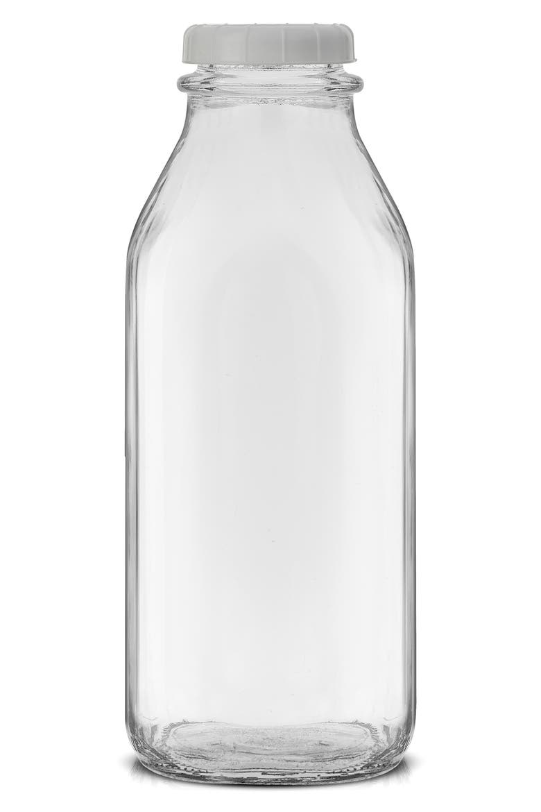 Set of 3 Reusable Glass Beverage Bottles - 32 oz., Main, color, CLEAR