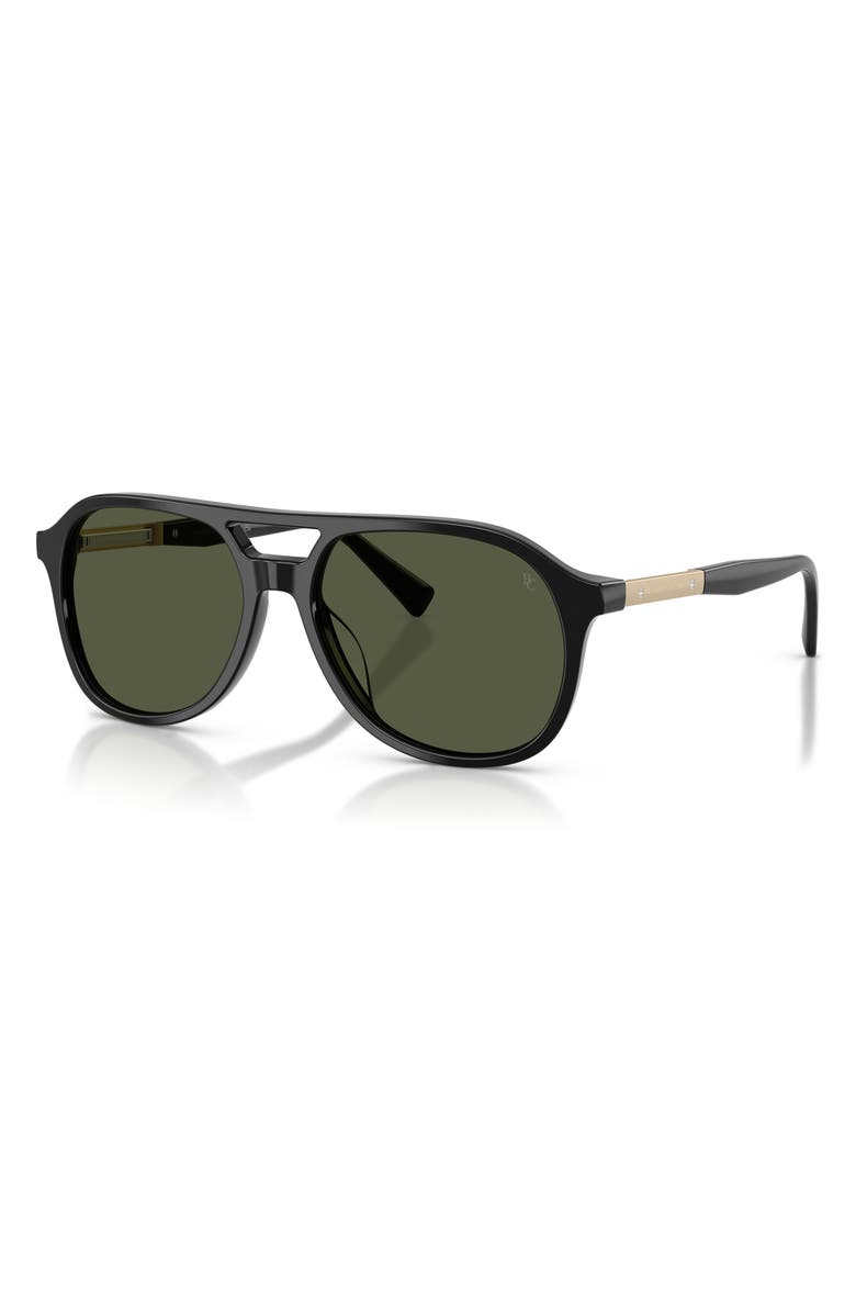 Brunello Cucinelli 56mm Pilot Sunglasses, Alternate, color, Black