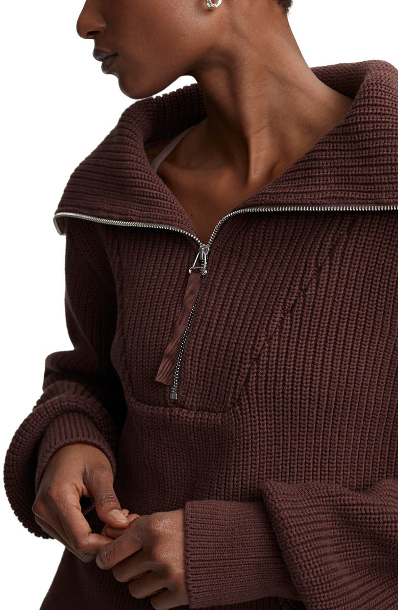 Varley Mentone Half Zip Sweater, Alternate, color, Deep Mahogany