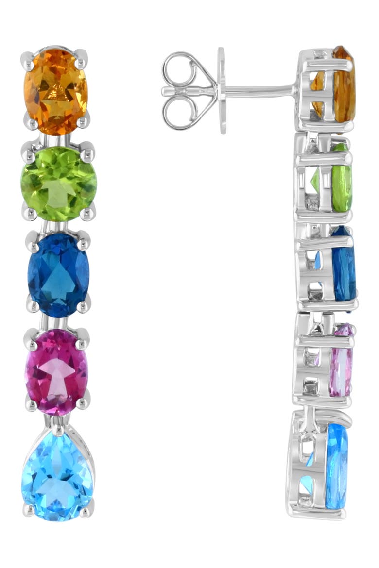 Multi Stone Drop Earrings, Main, color, MULTI