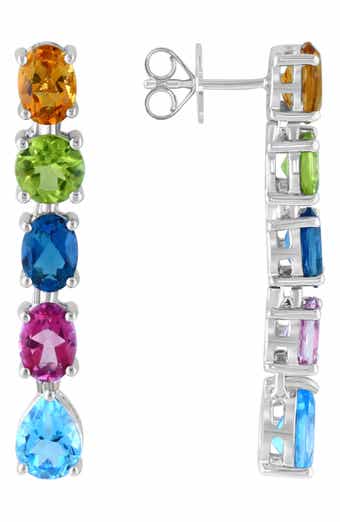 Multi Stone Drop Earrings