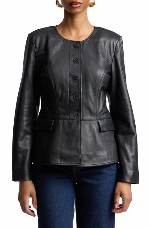 Peplum Leather Jacket