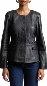 Bagatelle Peplum Leather Jacket