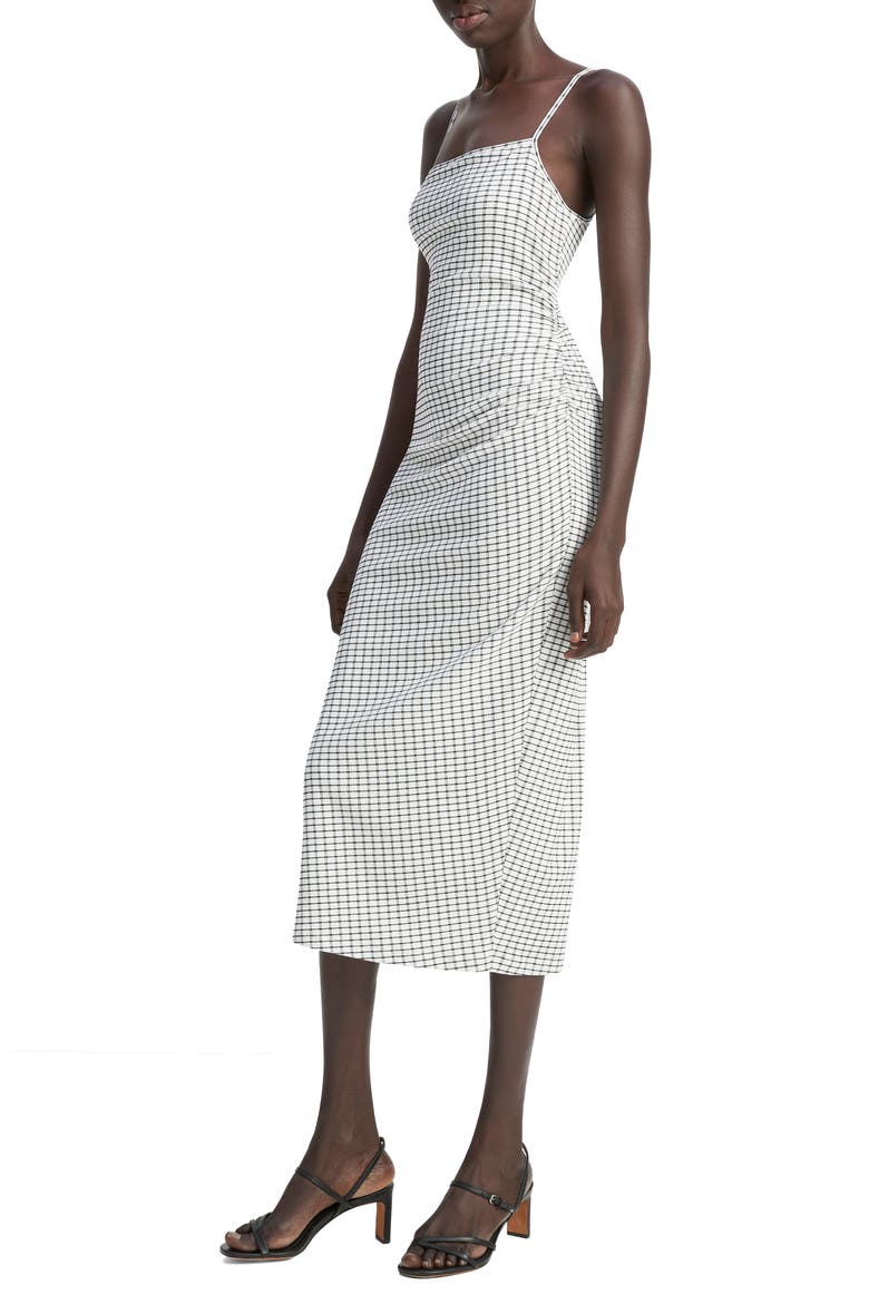 Ruched Tank Dress, Alternate, color, WHITE/ BLACK COMBO