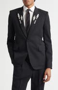 McQueen Rever Crystal Embellished Peak Lapel Blazer