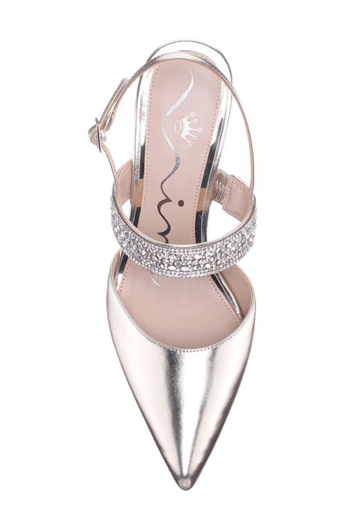Nina Trista Pointed Toe Slingback Pump In Silver