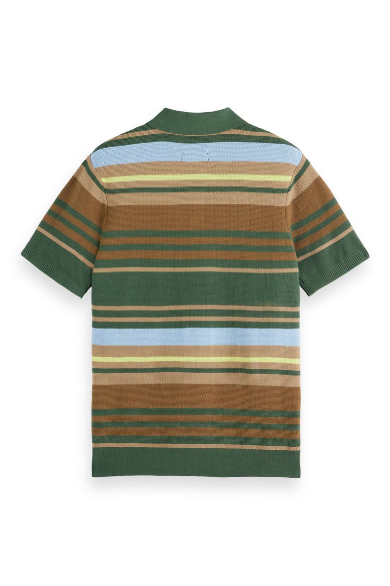 Stripe Textured Cotton Knit Polo, Alternate, color, SAGE GREEN MULTI STRIPE