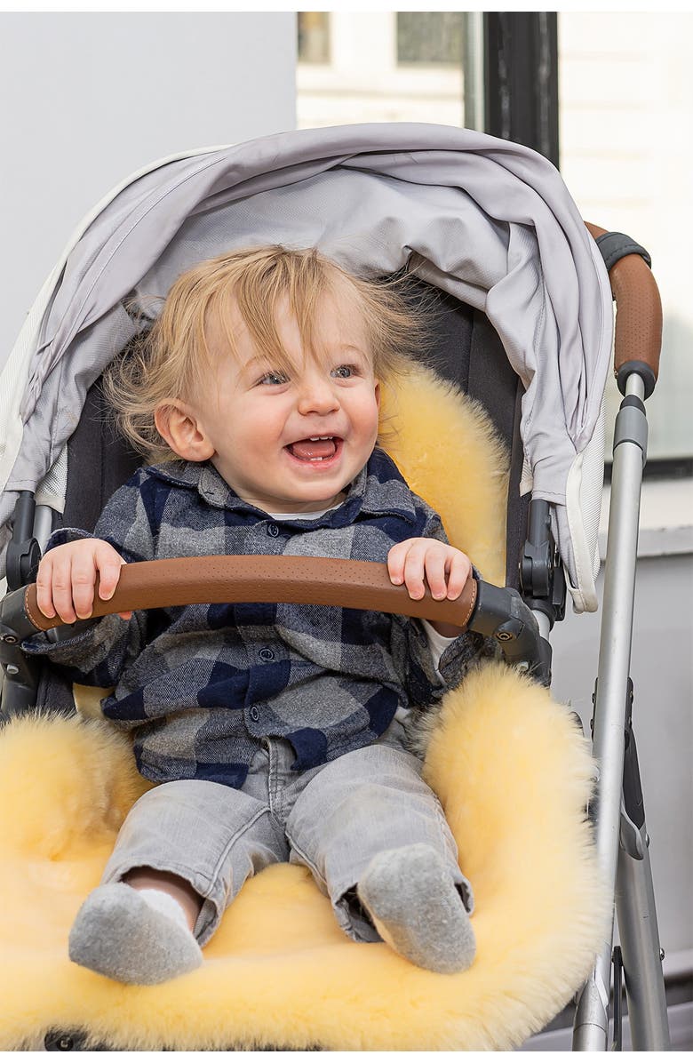 NATURAL Cozy Baby Medium Lambskin Play Throw - 2' x 3' - Cornsilk Cream, Alternate, color,