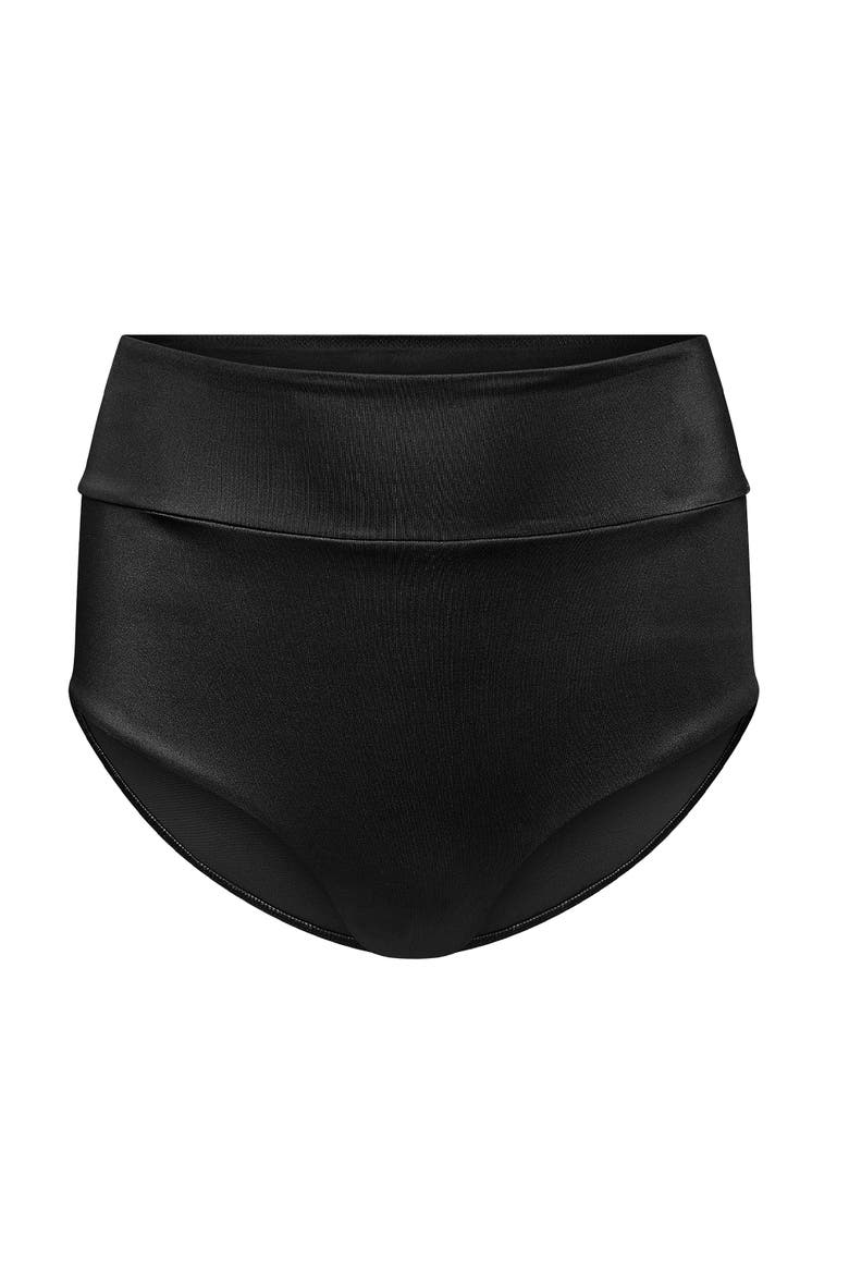 Marlena Swimwear High Waisted Bikini Bottom, Alternate, color, Black