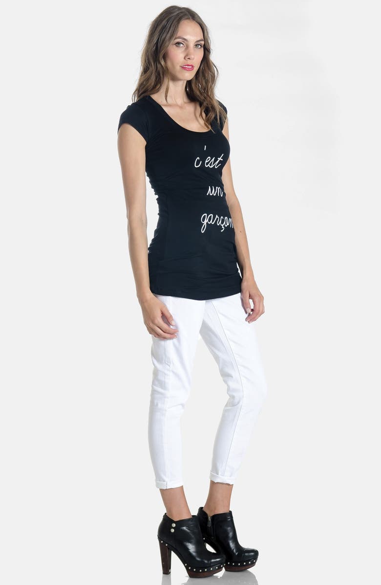 LILAC CLOTHING 'Frenchie - It's a Boy' Maternity Tee, Alternate, color, 