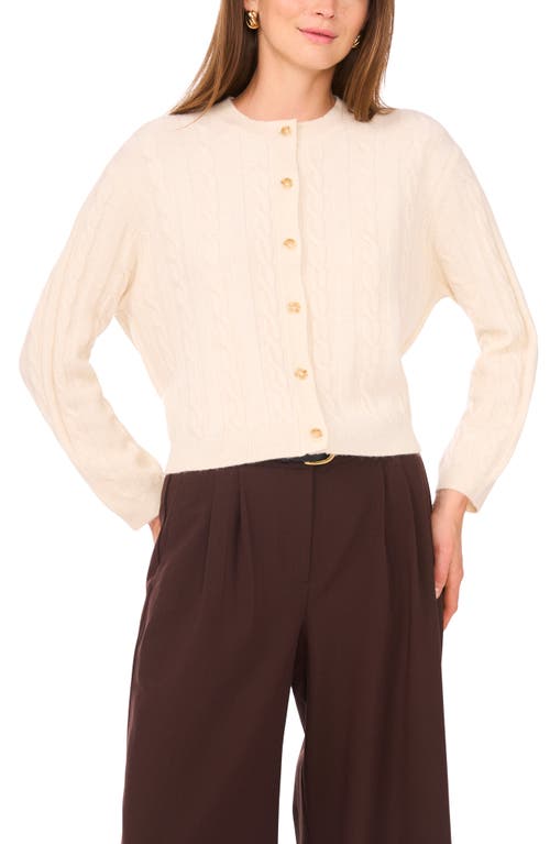 Vince Camuto Crop Cable Cardigan In Brown