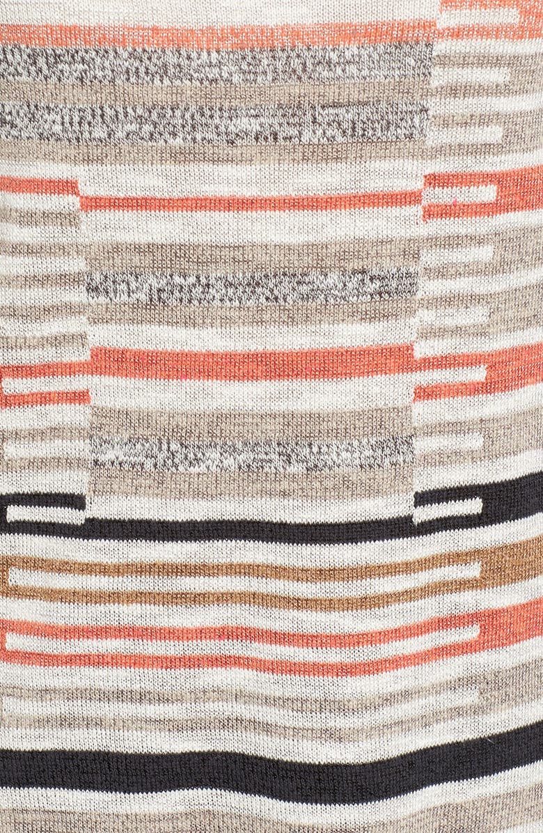 NIC+ZOE Stripe Knit Funnel Neck Top, Alternate, color, 