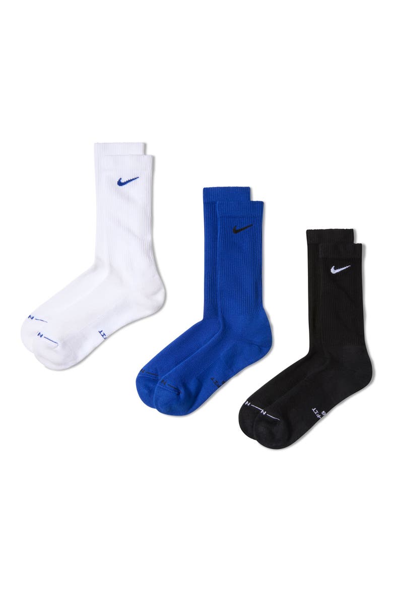 Everyday Elevated Assorted 3-Pack Dri-FIT Cotton Blend Crew Socks, Main, color, 913 MLTCLR