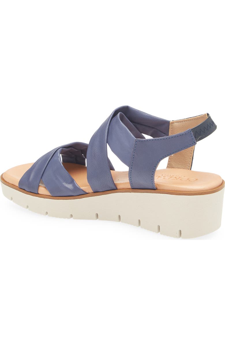 Cordani Margo Wedge Sandal, Alternate, color, Blue Leather