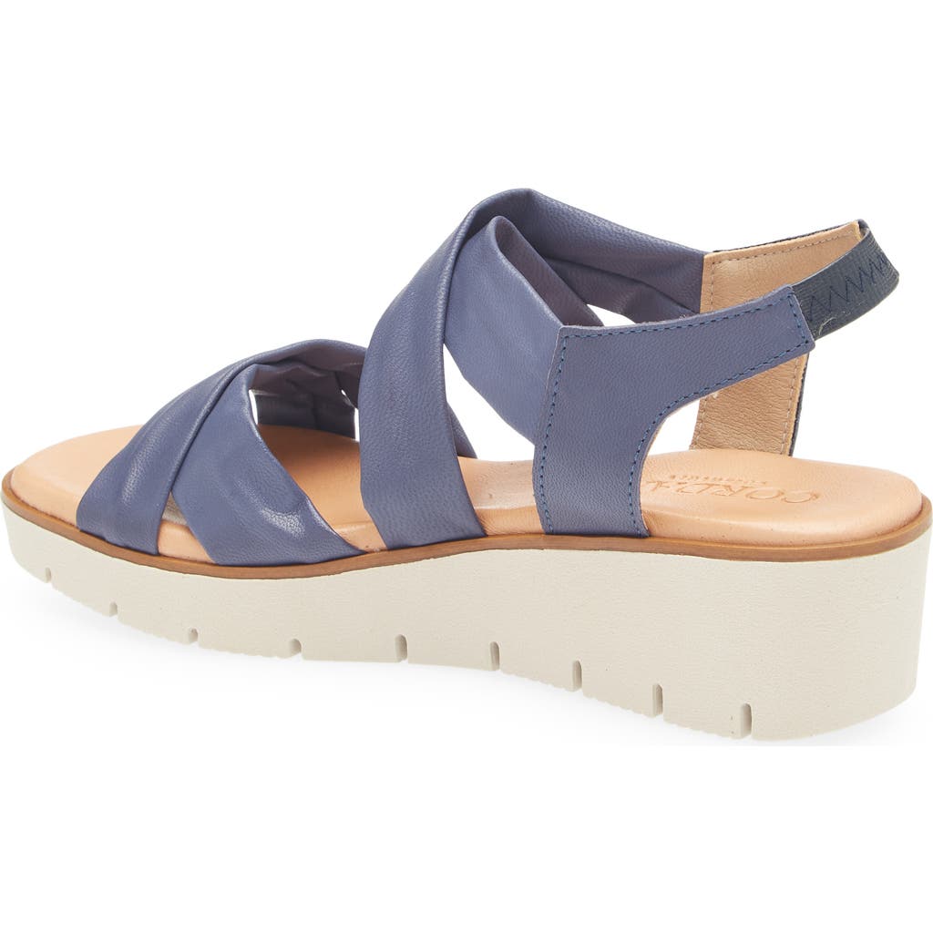 Cordani Margo Wedge Sandal In Blue Leather