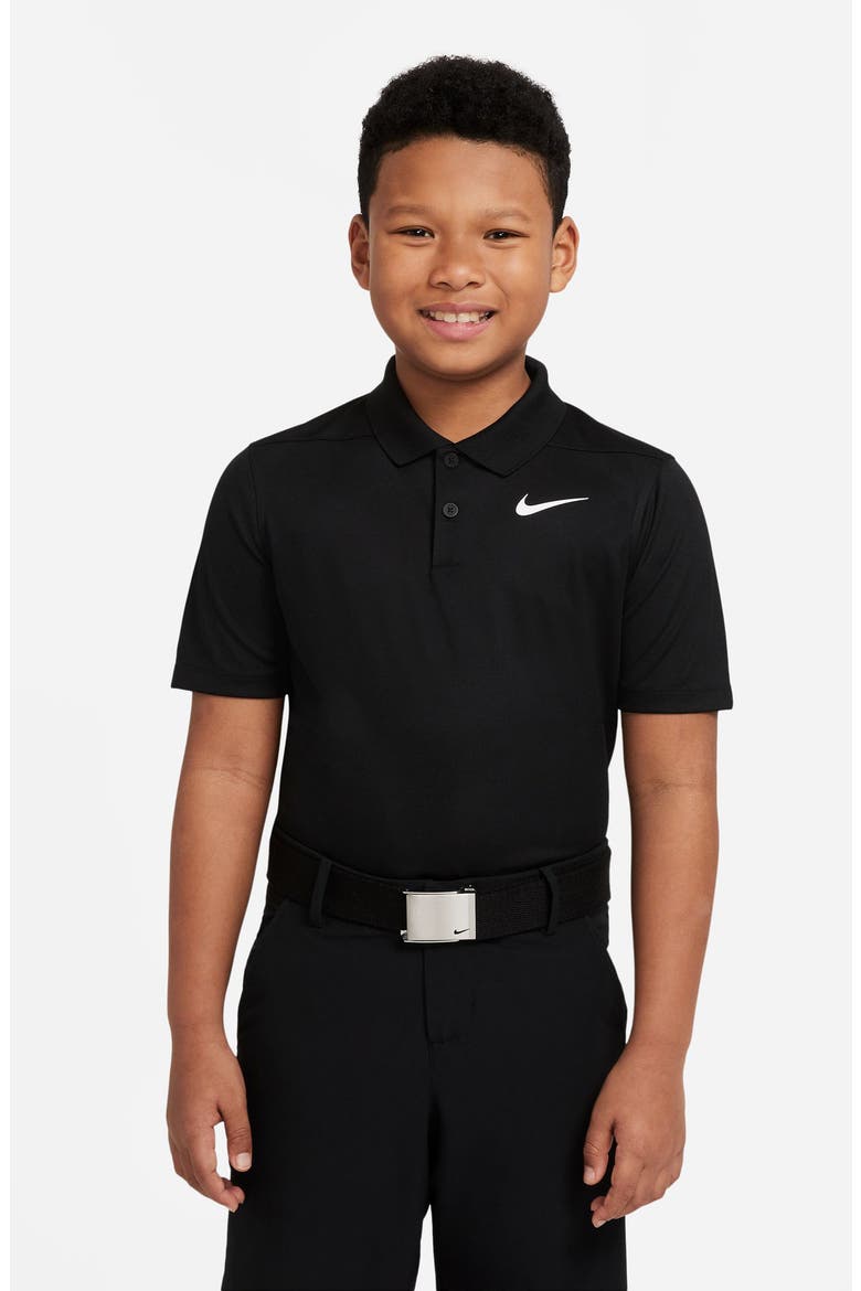 Kids' Short Sleeve Solid Polo, Main, color, 010 BLACK/WHITE