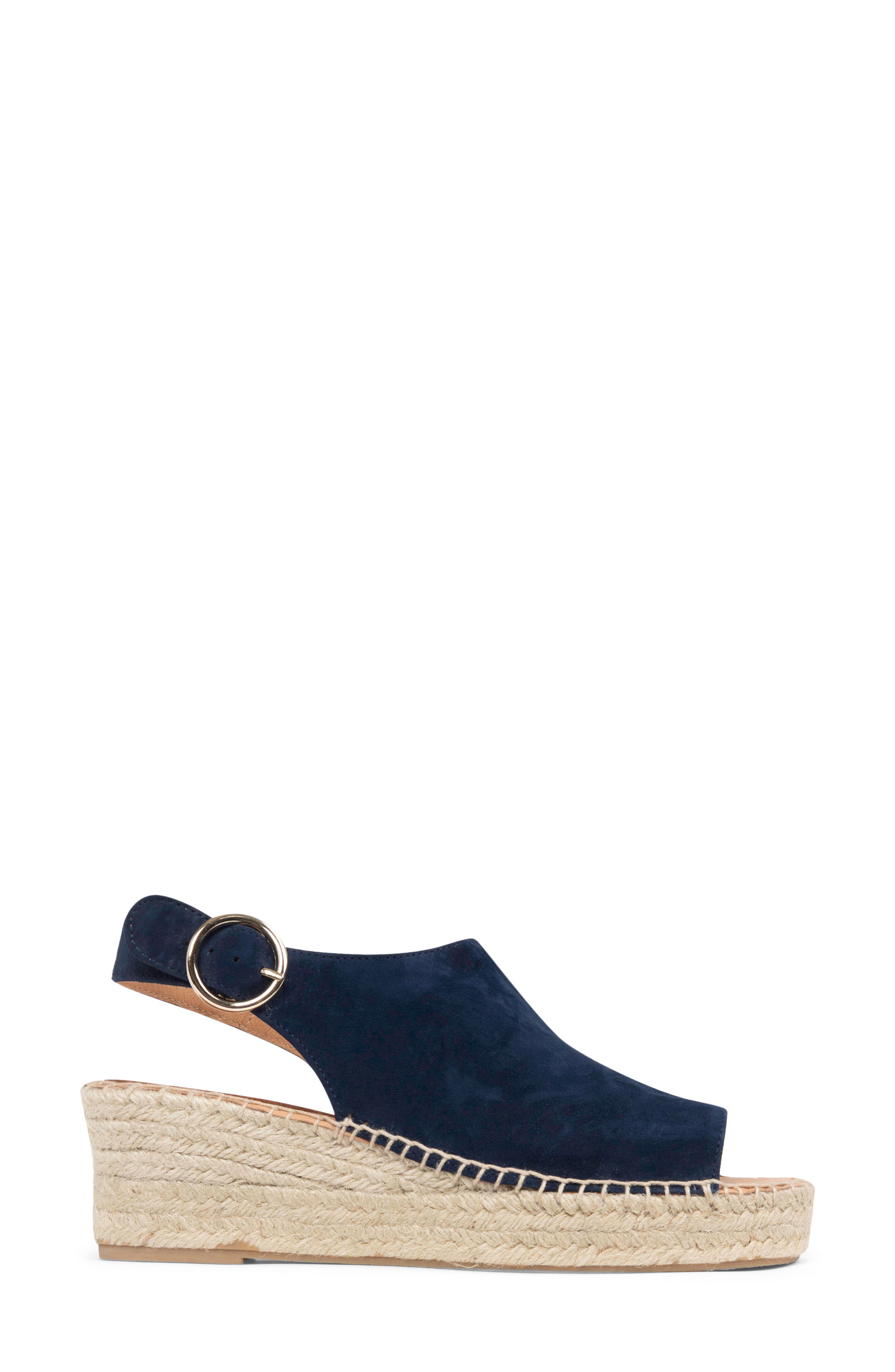 patricia green Stella Slingback Espadrille Platform Wedge Sandal, Alternate, color, Navy Suede