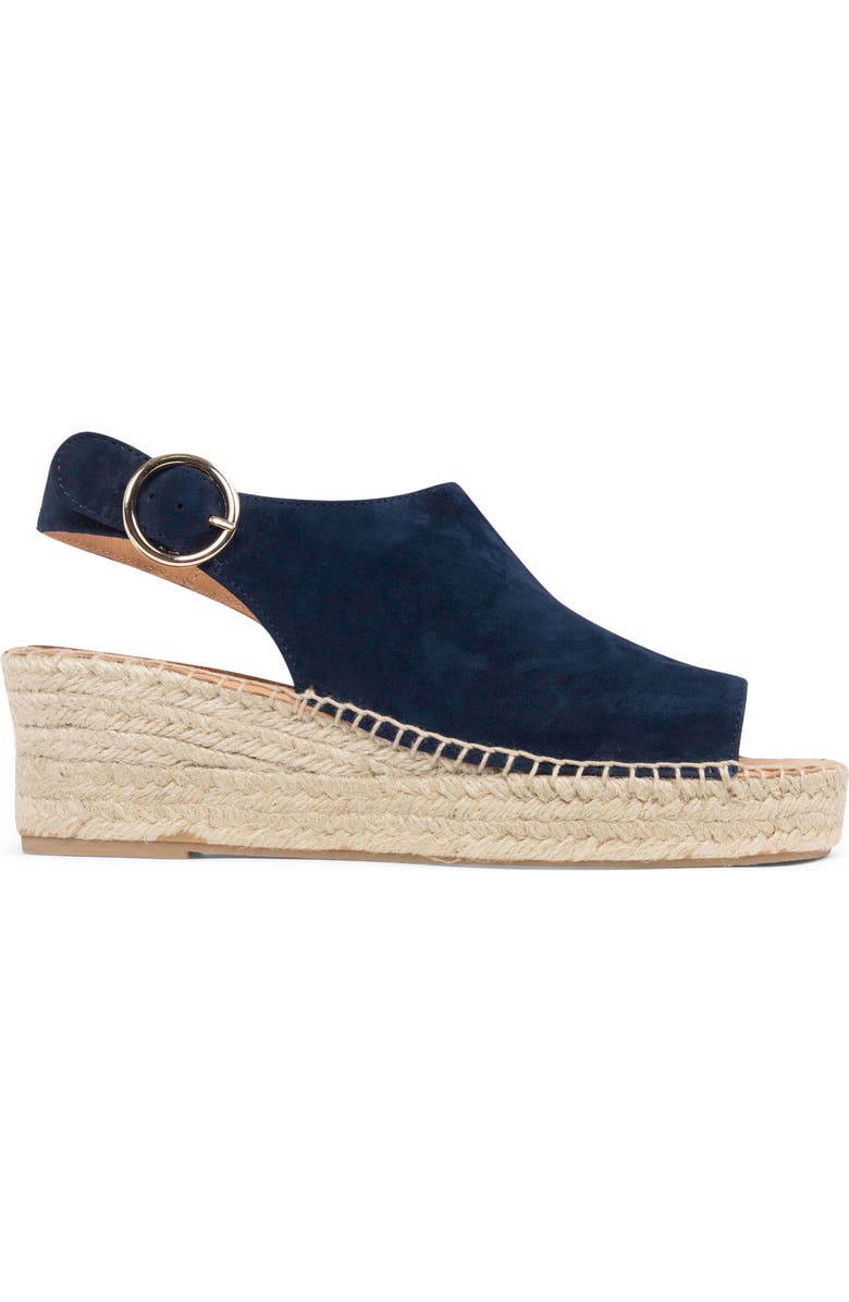 patricia green Stella Slingback Espadrille Platform Wedge Sandal, Alternate, color, Navy Suede