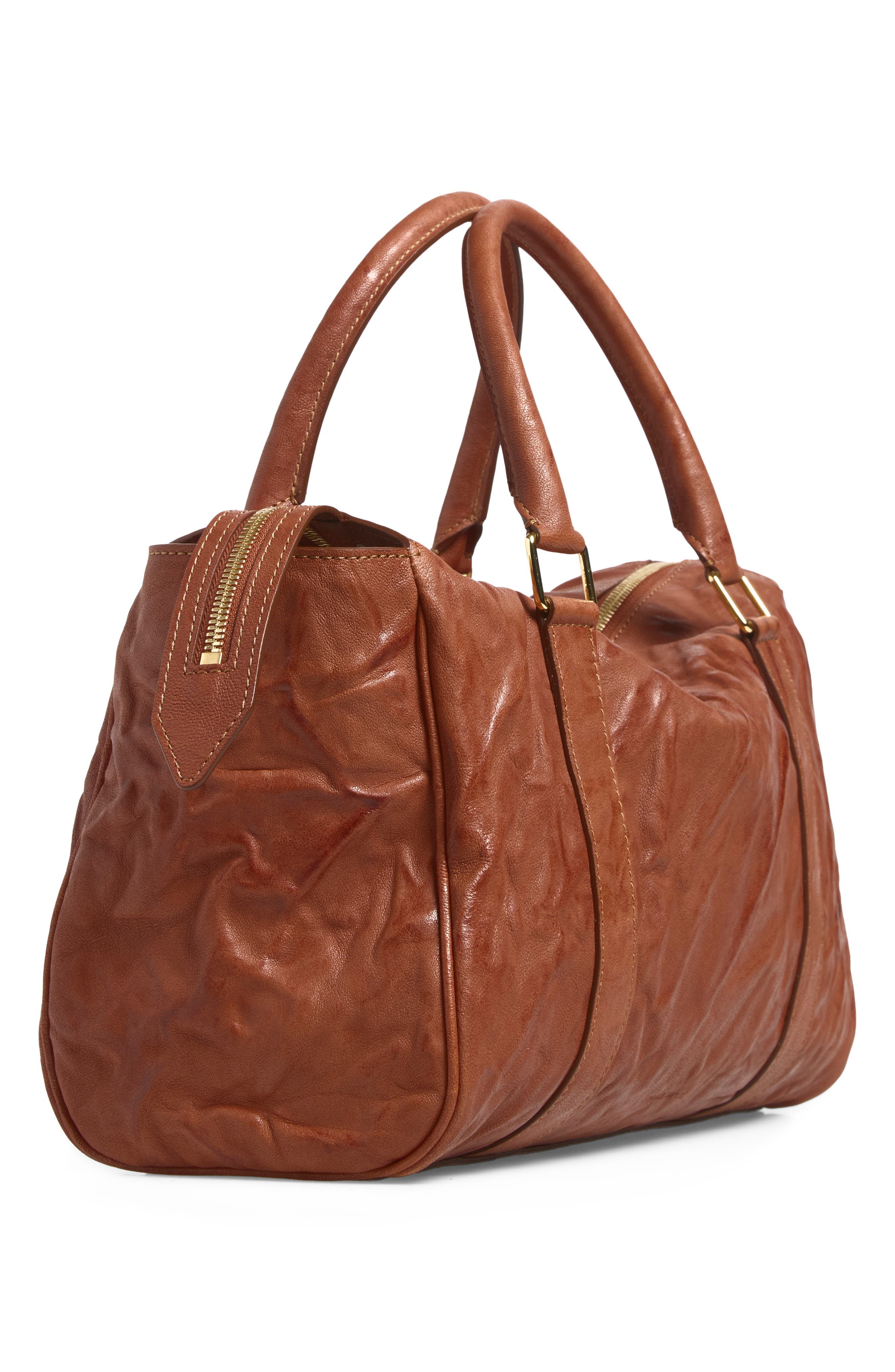 Onda Leather Satchel, Alternate, color, SEQUOIA