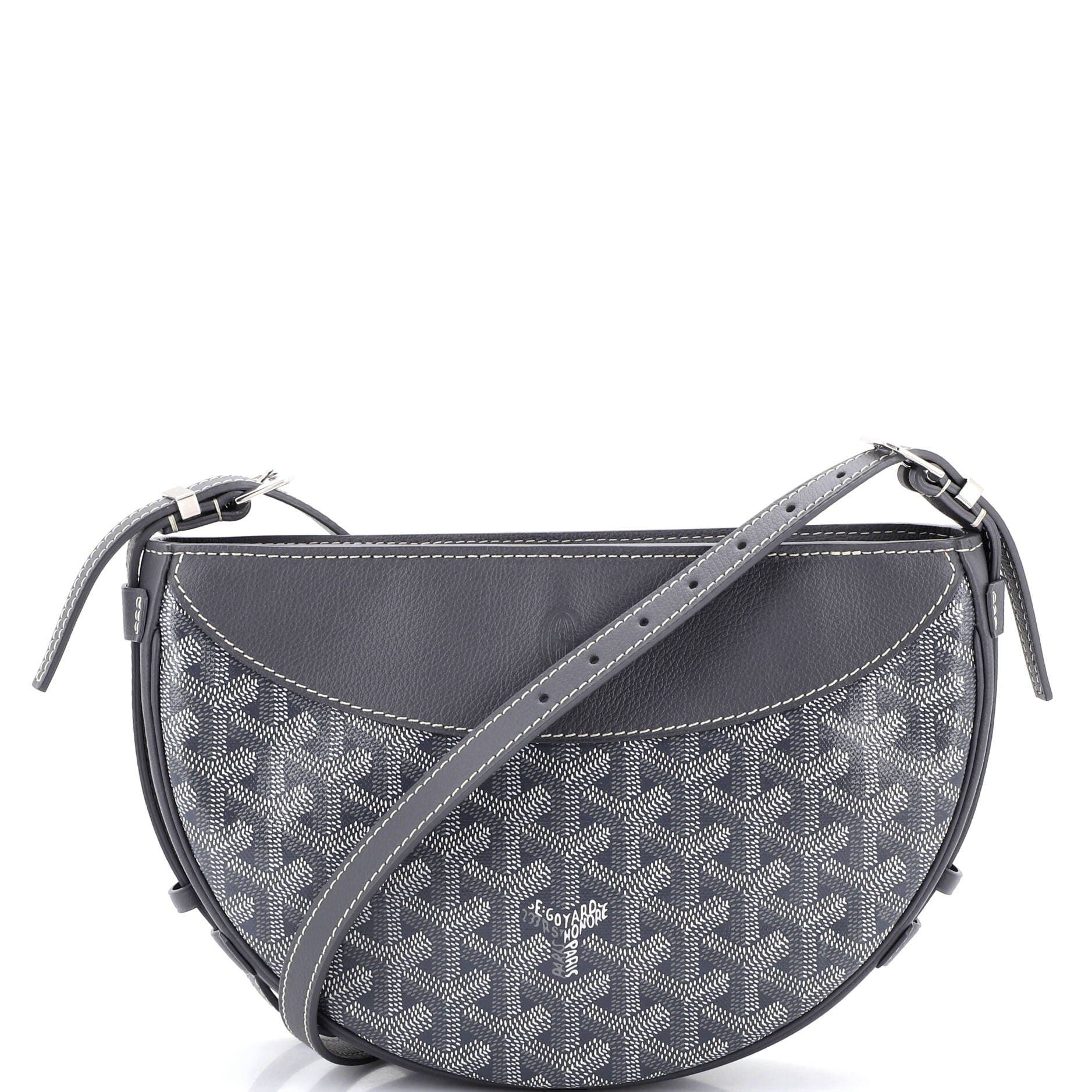 Pre-Owned Goyard Hirondelle Shoulder Bag Coated Canvas and Leather, Main, color, Gray