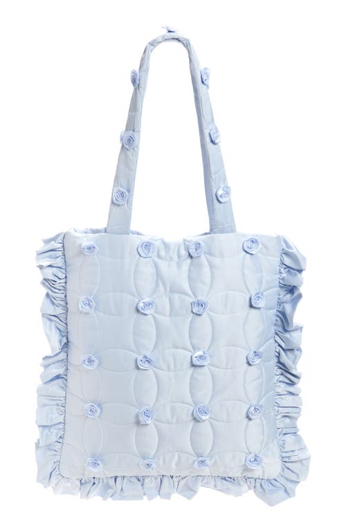 Tanner Fletcher Lindy Rosette Embellished Quilted Tote Bag In Blue