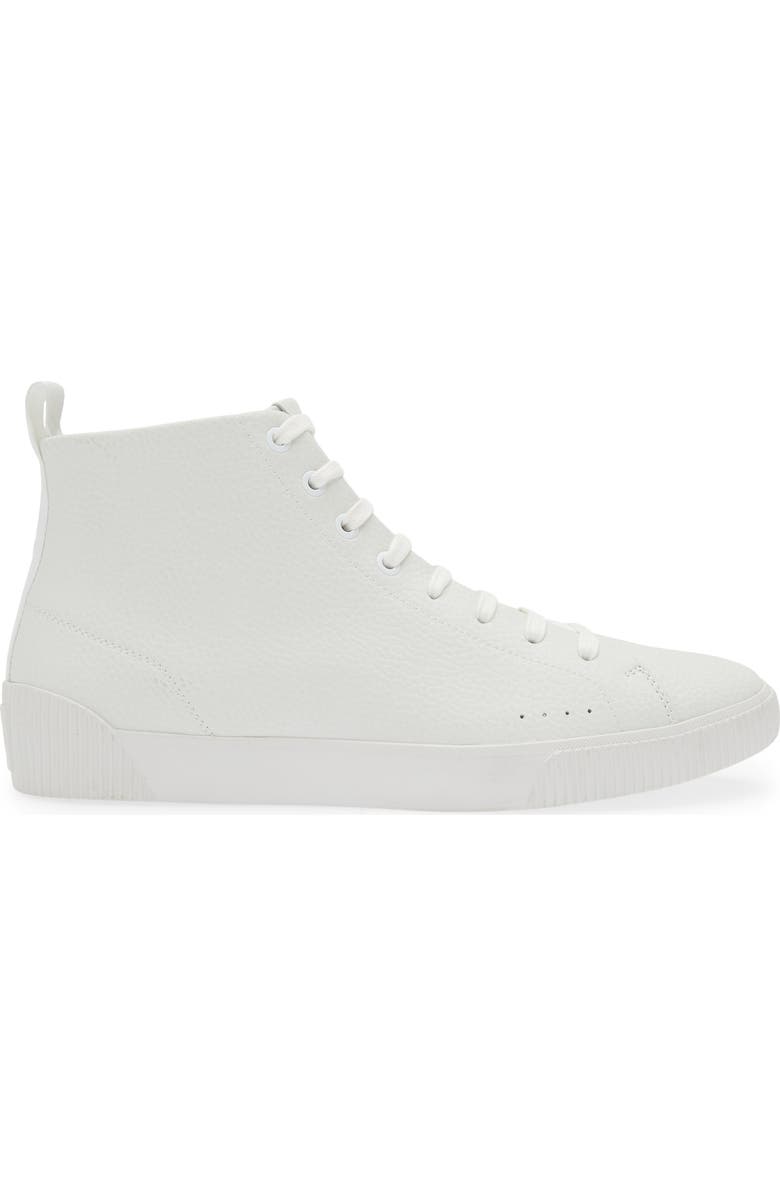 BOSS Zero Hi-Top Leather Sneaker, Alternate, color,