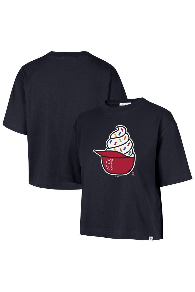 Women's '47  Navy Boston Red Sox Ice Cream Helmet T-Shirt, Main, color, Navy