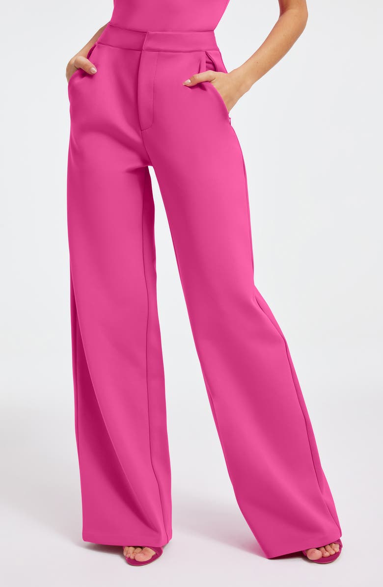 Good American Sculpting Column Trousers, Main, color, Pink Glow002