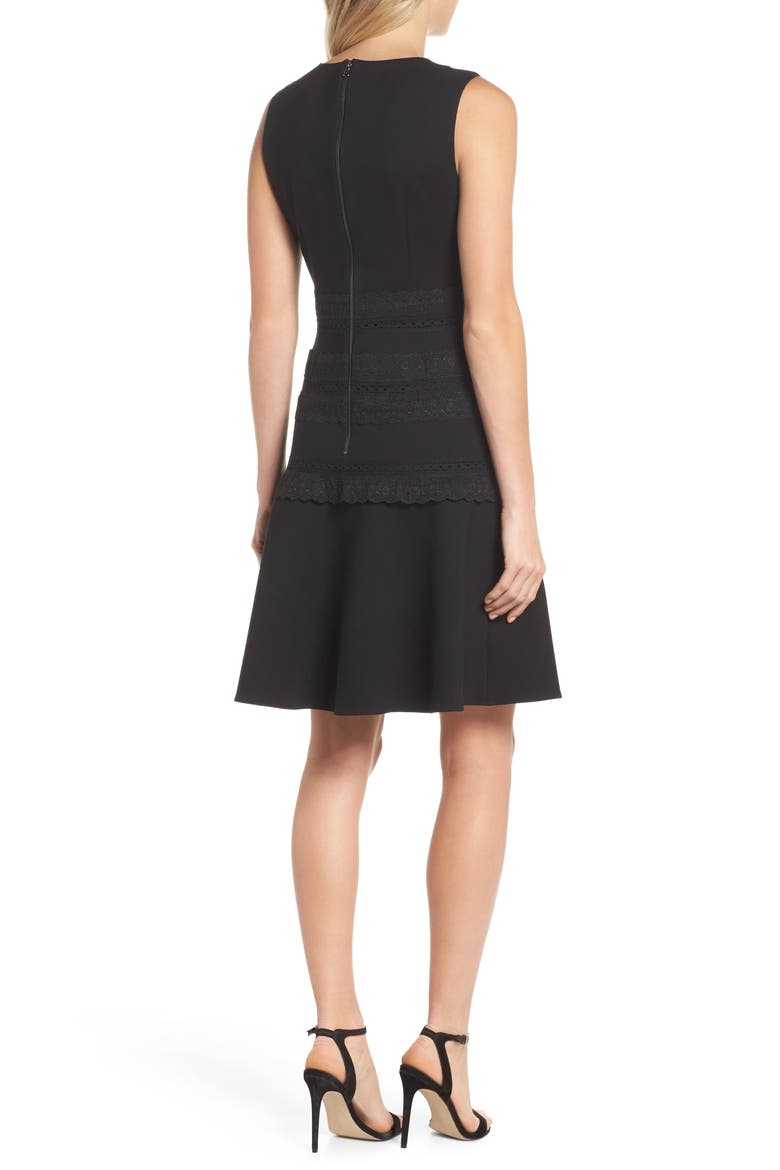 Sophie Sleeveless Lace Trim Dress, Alternate, color, BLACK