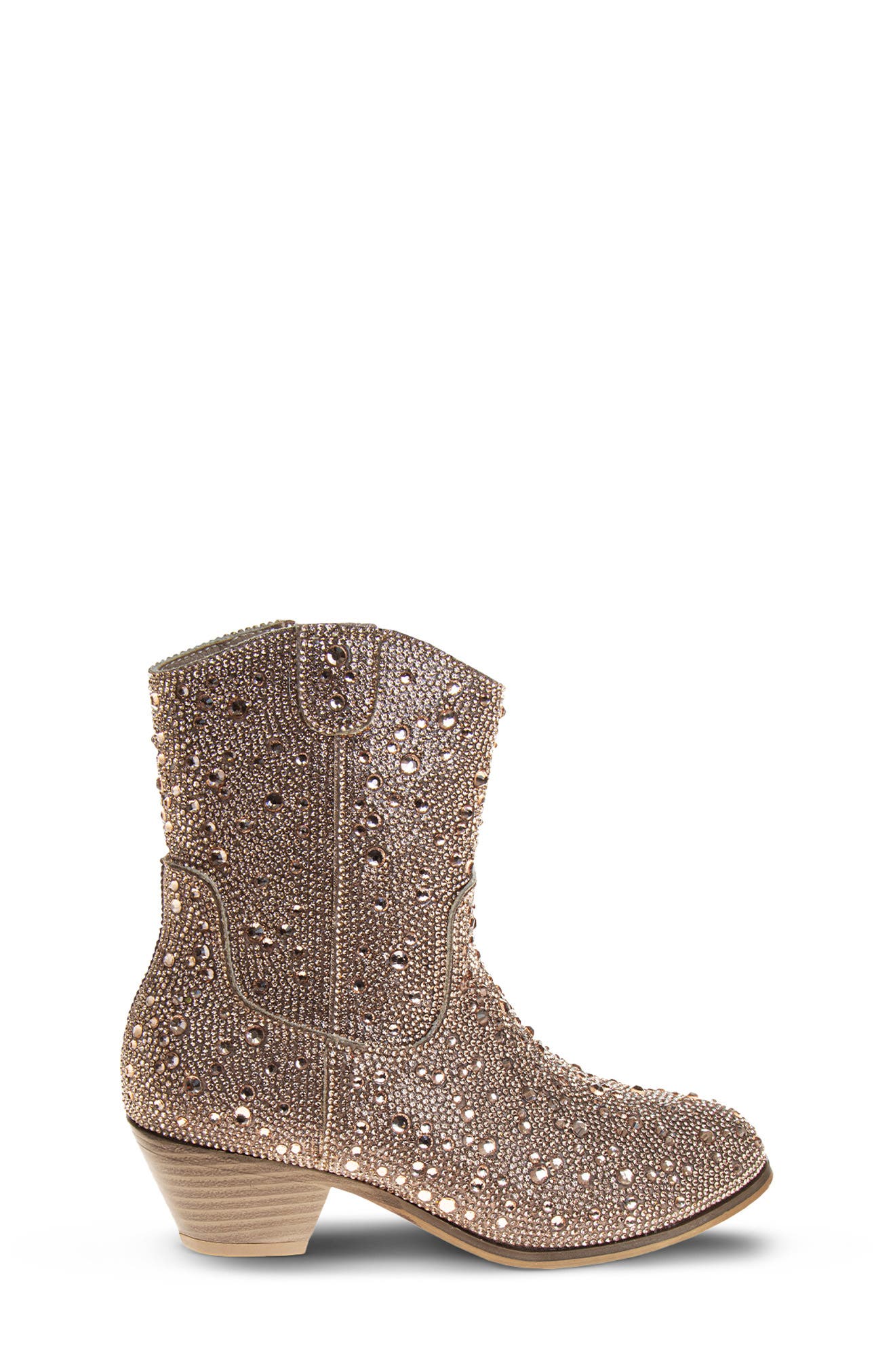 Kids' Rhinestone Western Boot, Alternate, color, ROSE GOLD