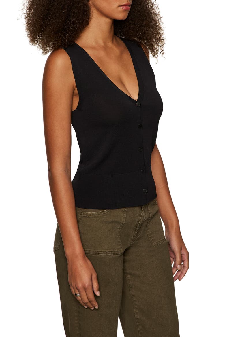 Button-Up Vest, Alternate, color, BLACK