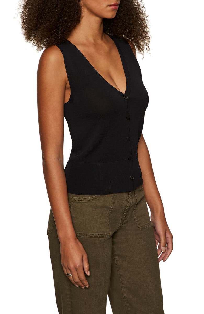 Sanctuary Button-Up Vest, Alternate, color, Black