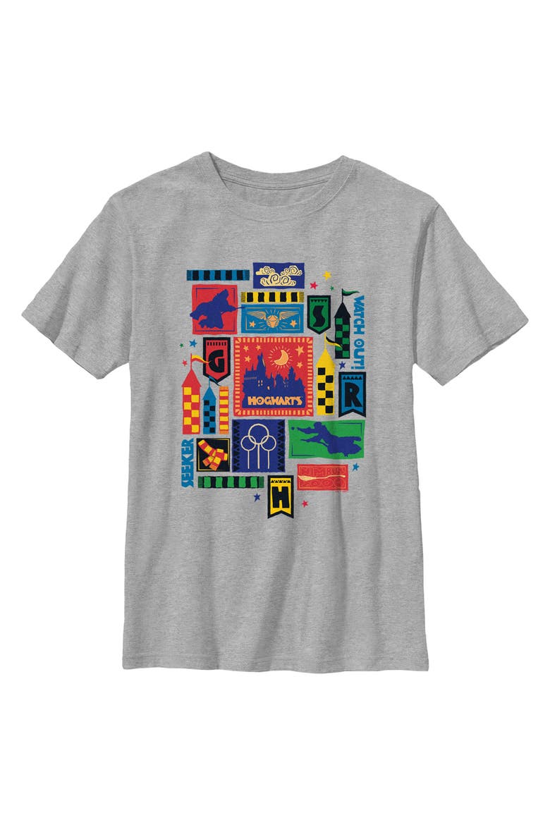 Boy's Harry Potter Quidditch Collage  Graphic T-Shirt, Main, color, Sport Grey