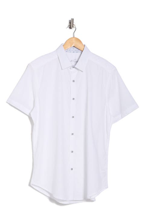 Stretch Cotton Button-Up Shirt