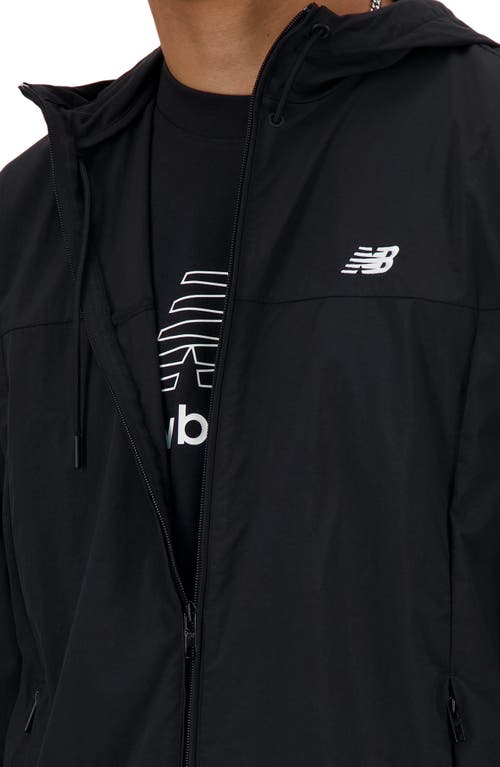 New Balance Athletics Woven Nylon Hooded Jacket In Black