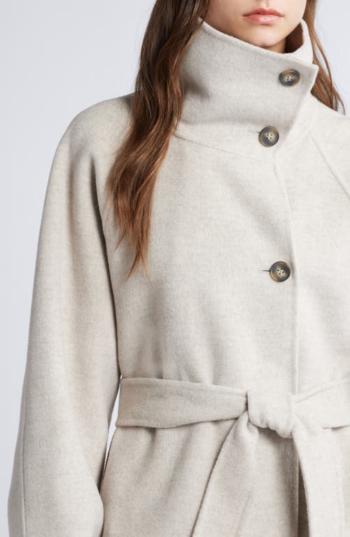 & Other Stories Funnel Collar Wool Blend Coat In Beige