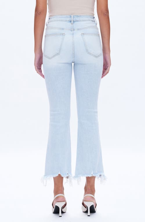 Bayeas High Waist Fray Hem Ankle Flare Jeans In Blue