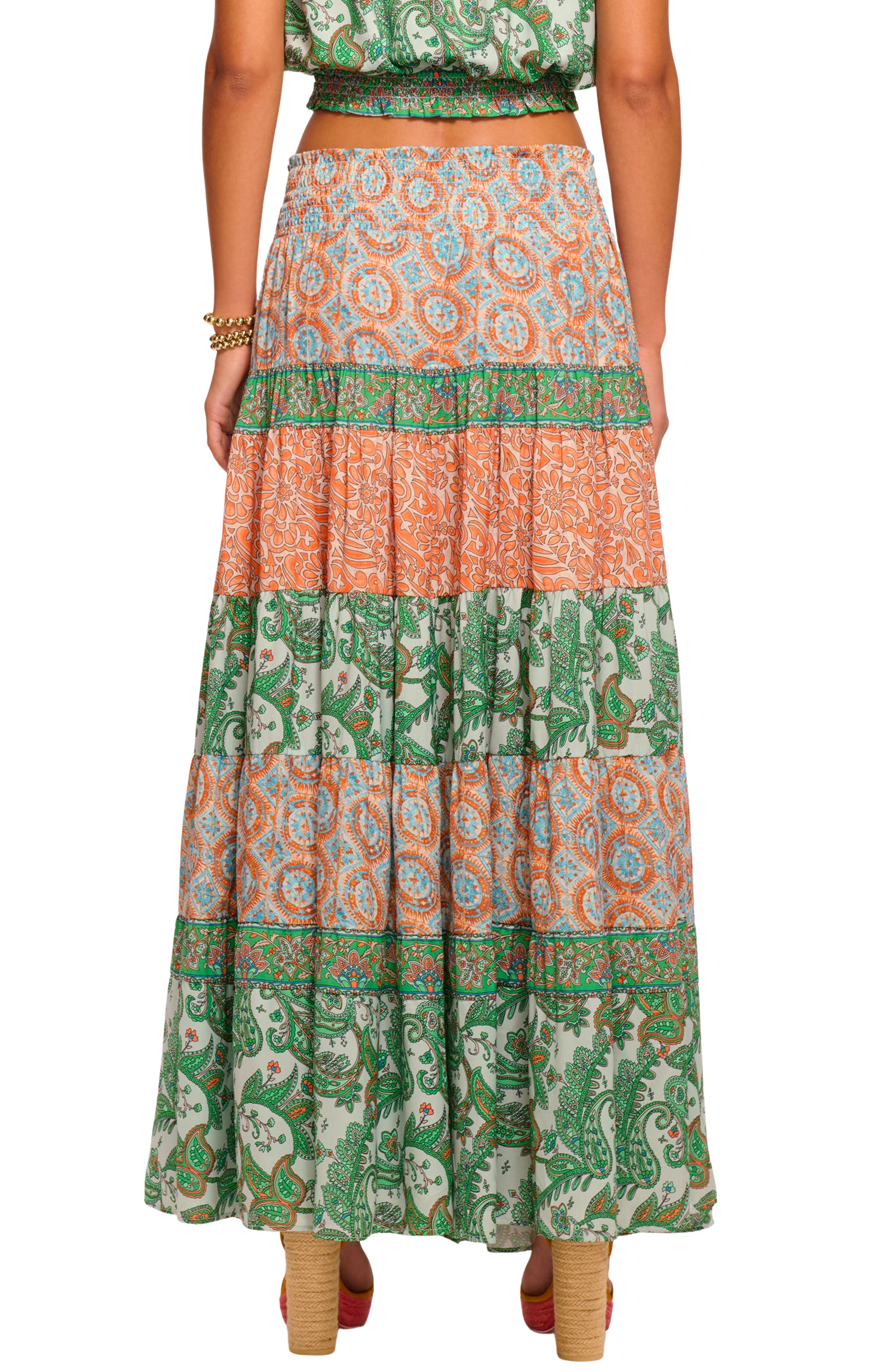 Dorotha Mixed Print Maxi Skirt - image 2