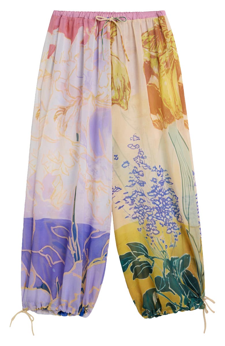 Desigual Floral Print Balloon Pants, Alternate, color, 