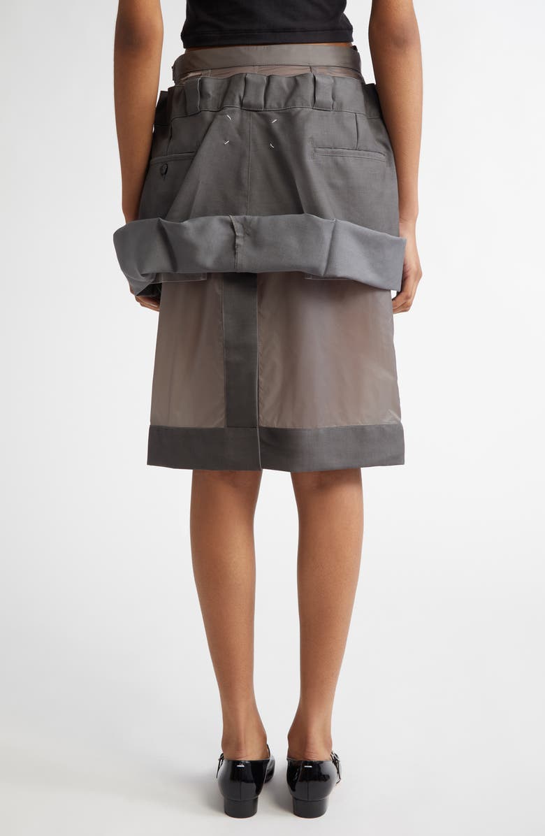 Maison Margiela Layered Mixed Media Skirt, Alternate, color,