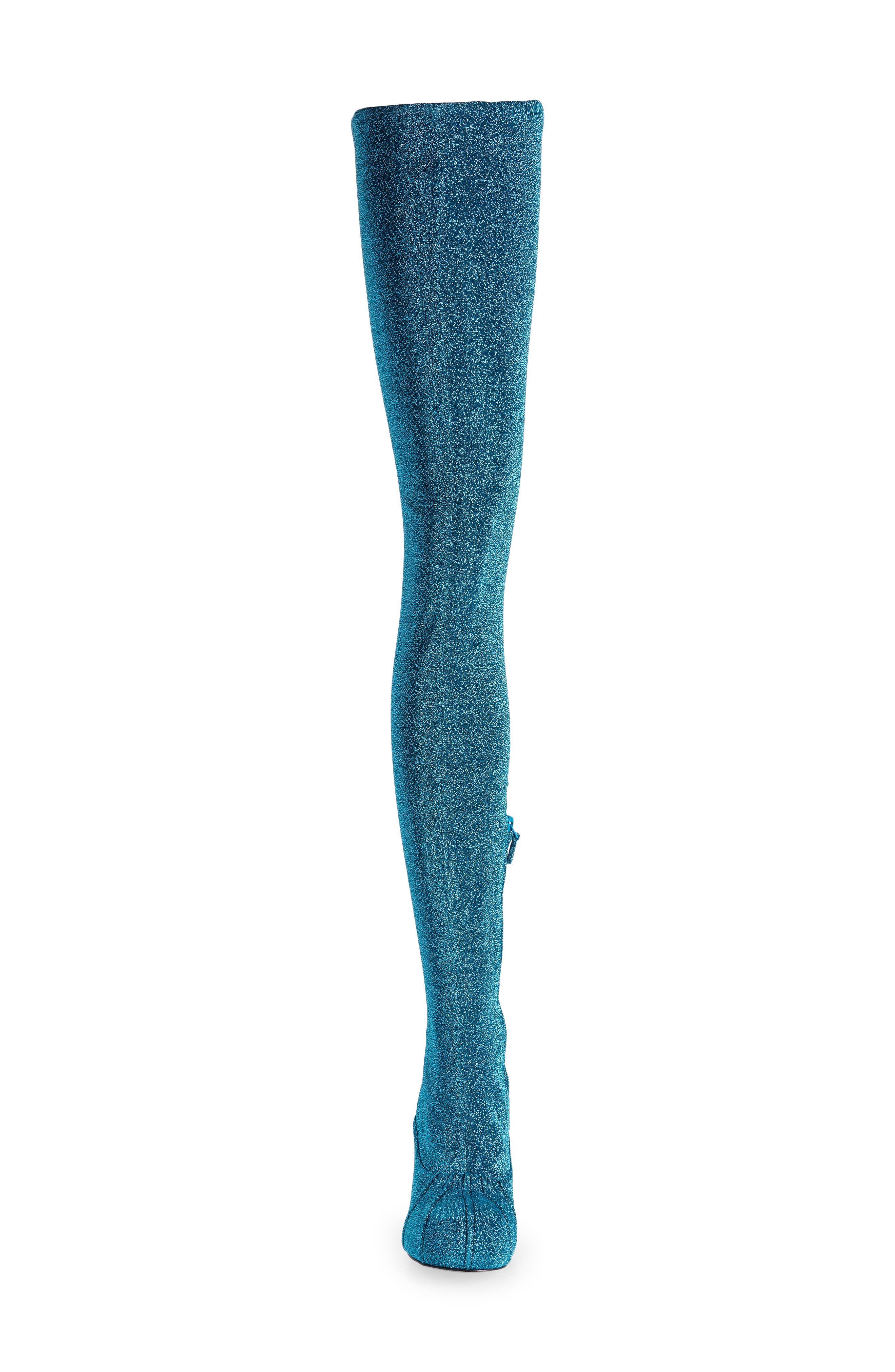 Duck City Metallic Over the Knee Boot, Alternate, color, BLUE LAGOON